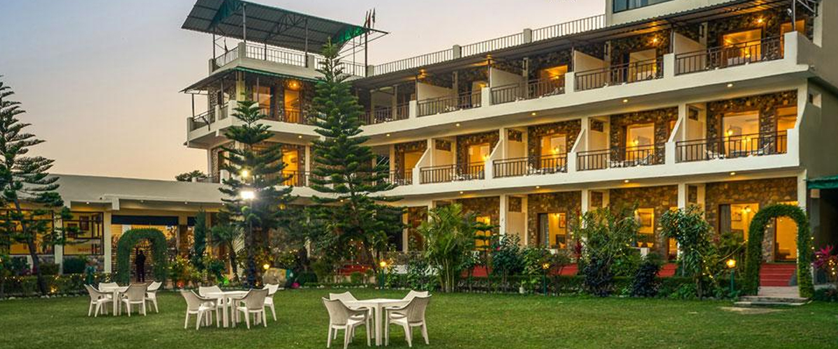 Luxury riverside view at Jungle Treasure Resort Corbett